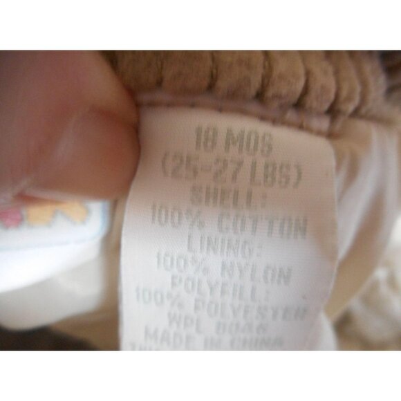 Beige Corduroy Sz 18m winter coat Cuddle Bear - Picture 4 of 6